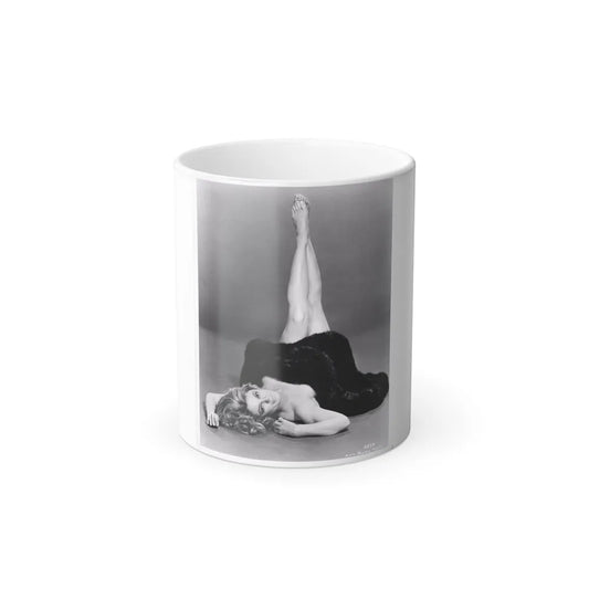 Sheree North #07 - 8x10 Full Body B&W Nude in Fur Cheesecake Photo cira 1960's1 (Vintage Female Icons) Color Changing Mug 11oz-11oz-Go Mug Yourself