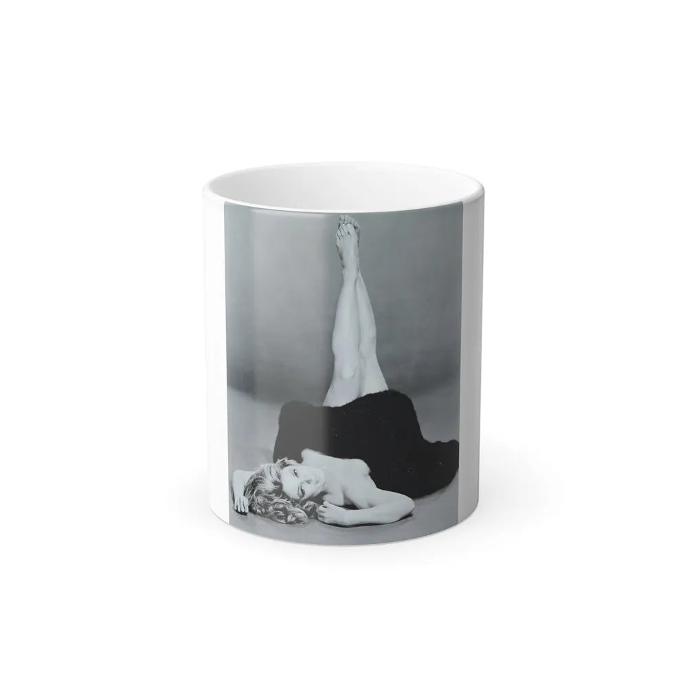 Sheree North #07 - 8x10 Full Body B&W Nude in Fur Cheesecake Photo cira 1960's2 (Vintage Female Icons) Color Changing Mug 11oz-11oz-Go Mug Yourself