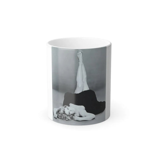 Sheree North #07 - 8x10 Full Body B&W Nude in Fur Cheesecake Photo cira 1960's2 (Vintage Female Icons) Color Changing Mug 11oz-11oz-Go Mug Yourself