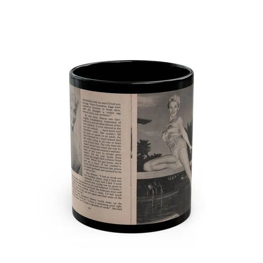 Sheree North #161 - Pages 28 & 29 from 66 PHOTOGRAPHS OF Sheree NORTH U.K. Pocket Mag. (Vintage Female Icon) Black Coffee Mug 11oz - Go Mug Yourself