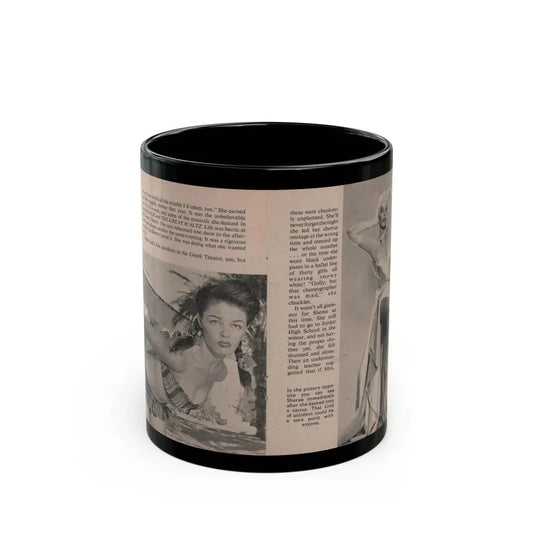 Sheree North #163 - Pages 32 & 33 from 66 PHOTOGRAPHS OF Sheree NORTH U.K. Pocket Mag. (Vintage Female Icon) Black Coffee Mug 11oz - Go Mug Yourself