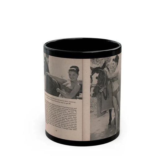 Sheree North #168 - Pages 42 & 43 from 66 PHOTOGRAPHS OF Sheree NORTH U.K. Pocket Mag. (Vintage Female Icon) Black Coffee Mug 11oz - Go Mug Yourself