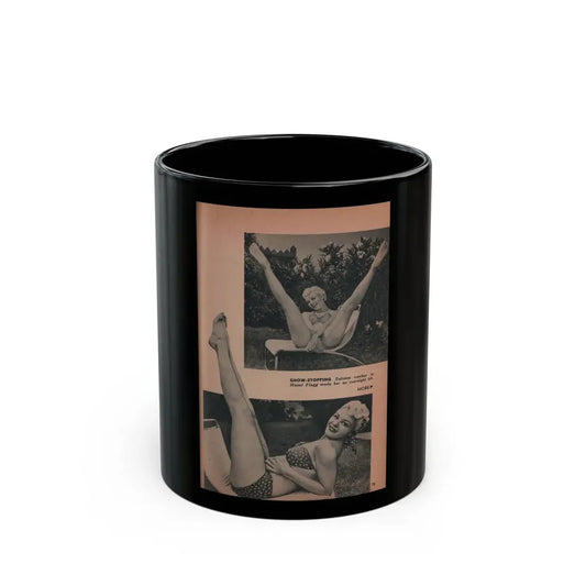 Sheree North #197 - Pages 4 & 5 of 6 with, 3 B&W Photos & Captions from EYE Digest Mag. Oct. 53 (Vintage Female Icon) Black Coffee Mug 11oz - Go Mug Yourself