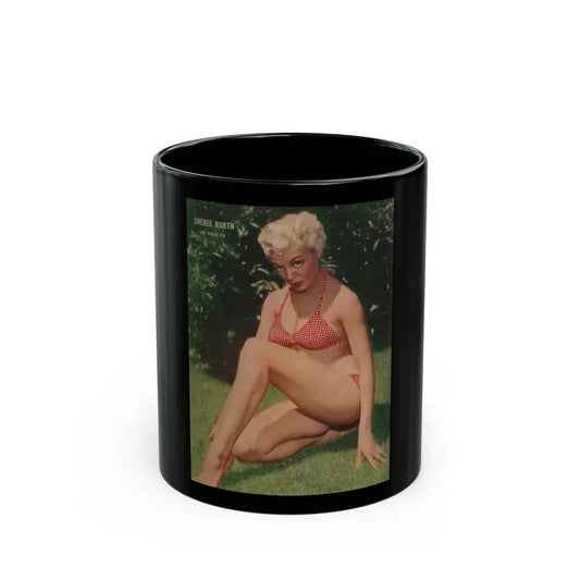 Sheree North #199 - Sheree on Back Cover in Color from EYE Digest Mag. Oct. 531 (Vintage Female Icon) Black Coffee Mug 11oz - Go Mug Yourself