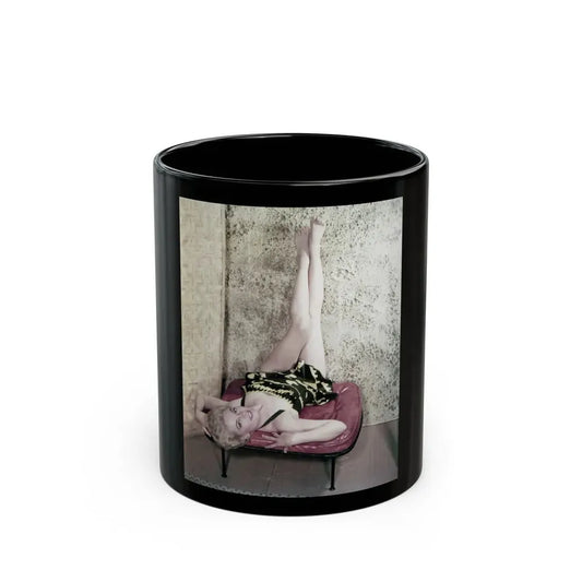 Sheree North #203 - 8x10 Full Body Color 1-Piece Swimsuit Cheesecake Photo circa 1950's (Vintage Female Icon) Black Coffee Mug 11oz - Go Mug Yourself