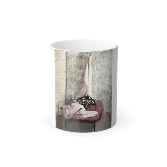 Sheree North #203 - 8x10 Full Body Color 1-Piece Swimsuit Cheesecake Photo circa 1950's (Vintage Female Icons) Color Changing Mug 11oz-11oz-Go Mug Yourself