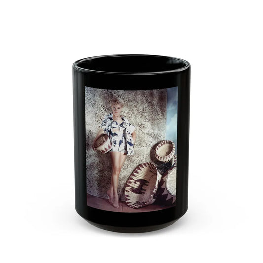 Sheree North #2122 (Vintage Female Icon) Black Coffee Mug-15oz-Go Mug Yourself