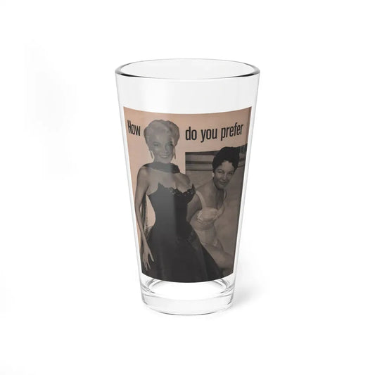 Sheree North #258 - Earl Wilson's Showgirls Mag. '56 -  2 B&W Photos (Vintage Female Icon) Pint Glass 16oz 16oz - Go Mug Yourself
