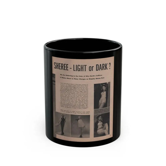 Sheree North #259 - Earl Wilson's Showgirls Mag. '56 (Vintage Female Icon) Black Coffee Mug 11oz - Go Mug Yourself