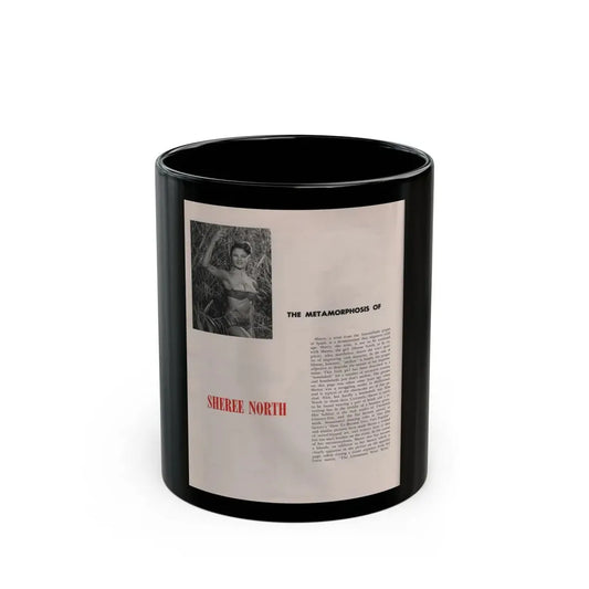 Sheree North #276 - Escapade Mag. Feb. '56 - 1 Small B&W Photo & Article (Vintage Female Icon) Black Coffee Mug 11oz - Go Mug Yourself