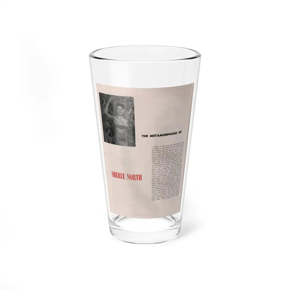 Sheree North #276 - Escapade Mag. Feb. '56 - 1 Small B&W Photo & Article (Vintage Female Icon) Pint Glass 16oz 16oz - Go Mug Yourself