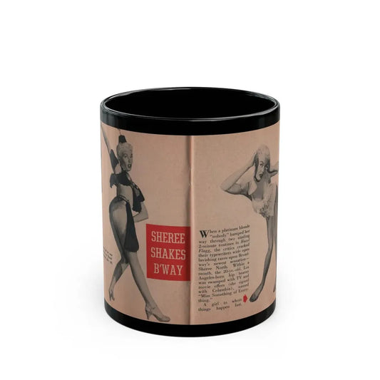 Sheree North #284 - Show Pocket Mag. Nov. '53 - 2 B&W Photos & Article (Vintage Female Icon) Black Coffee Mug 11oz - Go Mug Yourself