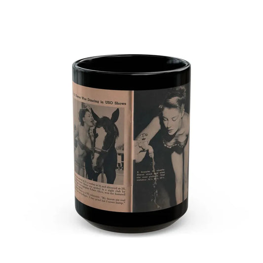Sheree North #285 - Show Pocket Mag. Nov. '53 - 2 B&W Photos & Article Continued (Vintage Female Icon) Black Coffee Mug 15oz - Go Mug Yourself