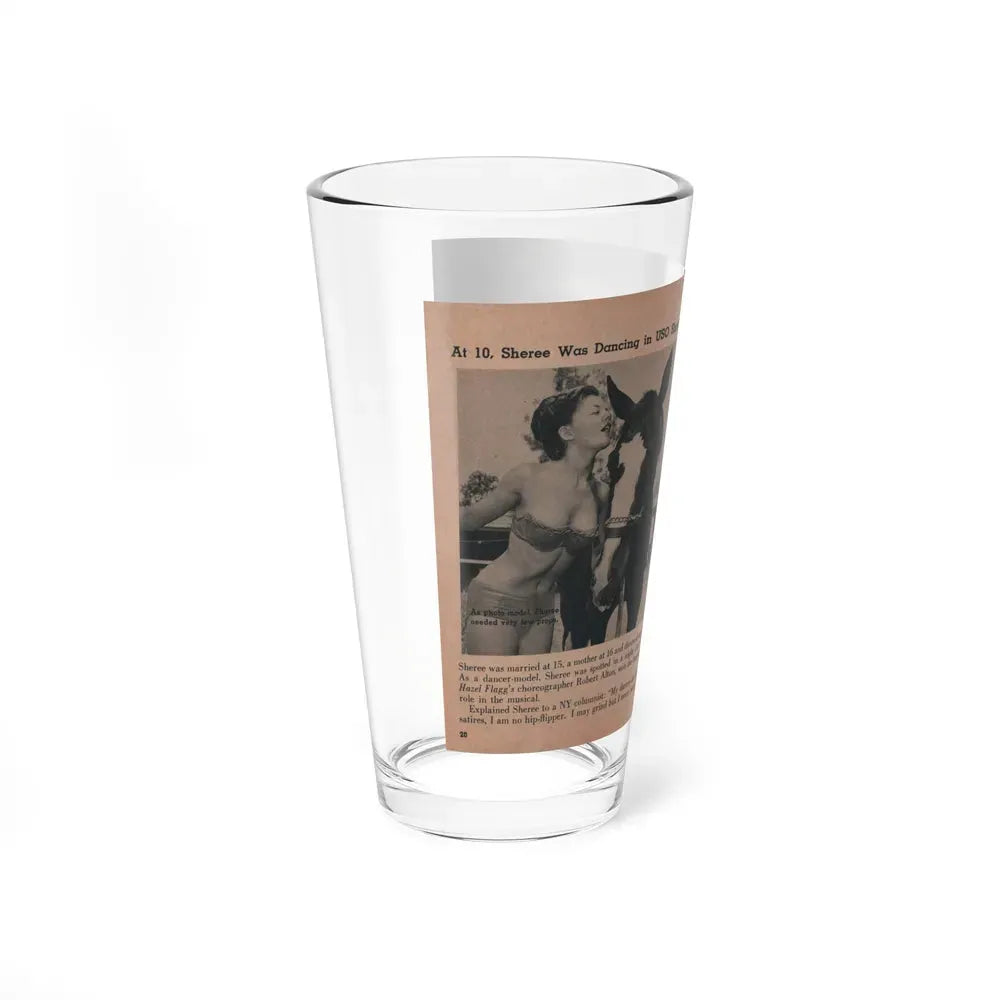 Sheree North #285 - Show Pocket Mag. Nov. '53 - 2 B&W Photos & Article Continued (Vintage Female Icon) Pint Glass 16oz - Go Mug Yourself