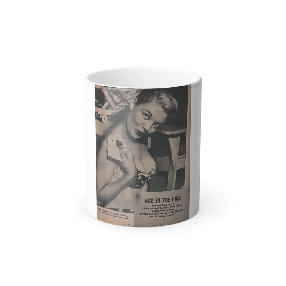 Sheree North #286 - Frolic Mag. Feb. '52 - 1 B&W Photo & Captions (Vintage Female Icons) Color Changing Mug 11oz-11oz-Go Mug Yourself