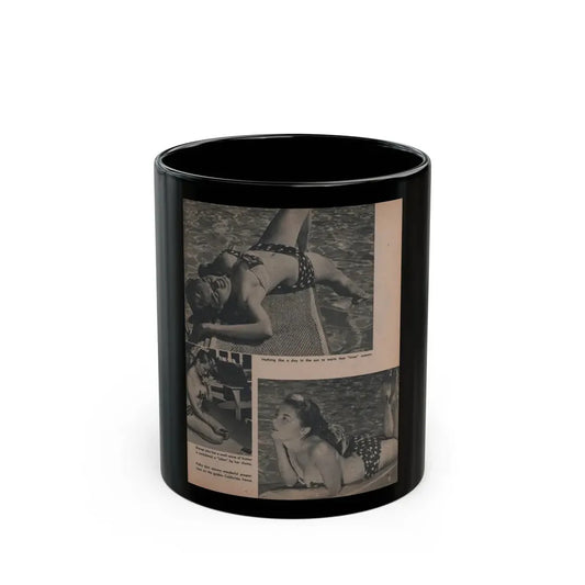 Sheree North #287 - Frolic Mag. Feb. '52 - 3 B&W Photos & Captions (Vintage Female Icon) Black Coffee Mug 11oz - Go Mug Yourself