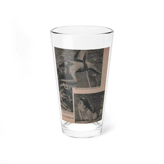Sheree North #287 - Frolic Mag. Feb. '52 - 3 B&W Photos & Captions (Vintage Female Icon) Pint Glass 16oz 16oz - Go Mug Yourself
