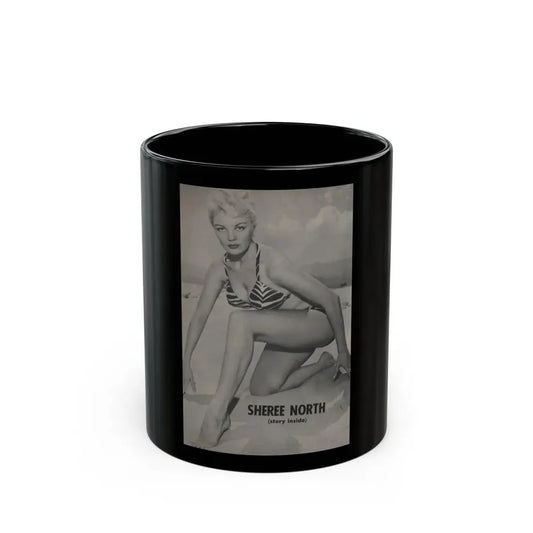 Sheree North #293 - PHOTO Mag. Feb. '54 - 1 B&W Inside Cover Photo (Vintage Female Icon) Black Coffee Mug 11oz - Go Mug Yourself