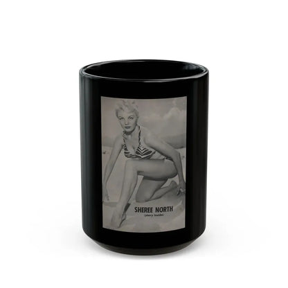 Sheree North #293 - PHOTO Mag. Feb. '54 - 1 B&W Inside Cover Photo (Vintage Female Icon) Black Coffee Mug 15oz - Go Mug Yourself