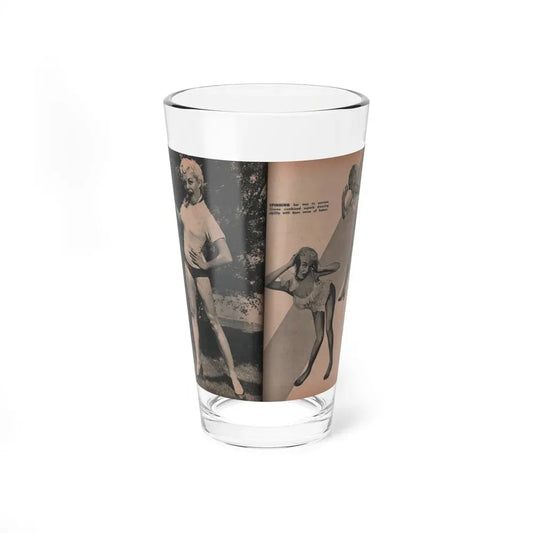 Sheree North #296 - PHOTO Mag. Feb. '54 - 3 B&W Photos & Caption (Vintage Female Icon) Pint Glass 16oz 16oz - Go Mug Yourself