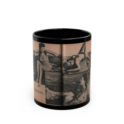 Sheree North #298 - PHOTO Digest Mag. Aug. '53 - 3 B&W Photos & Caption (Vintage Female Icon) Black Coffee Mug 11oz - Go Mug Yourself