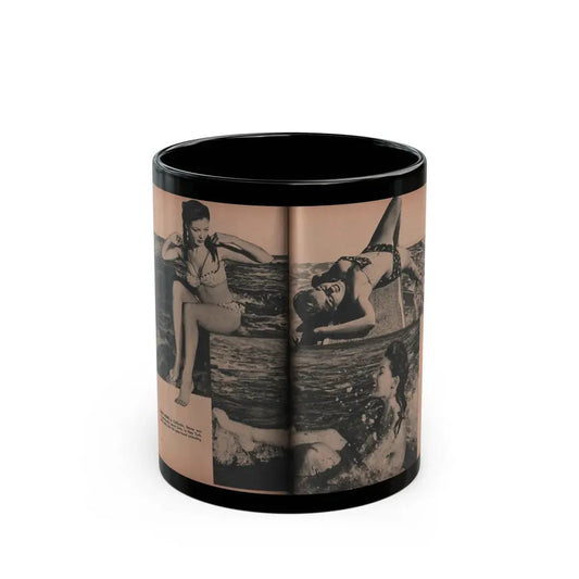 Sheree North #298 - PHOTO Digest Mag. Aug. '53 - 3 B&W Photos & Caption (Vintage Female Icon) Black Coffee Mug 11oz - Go Mug Yourself