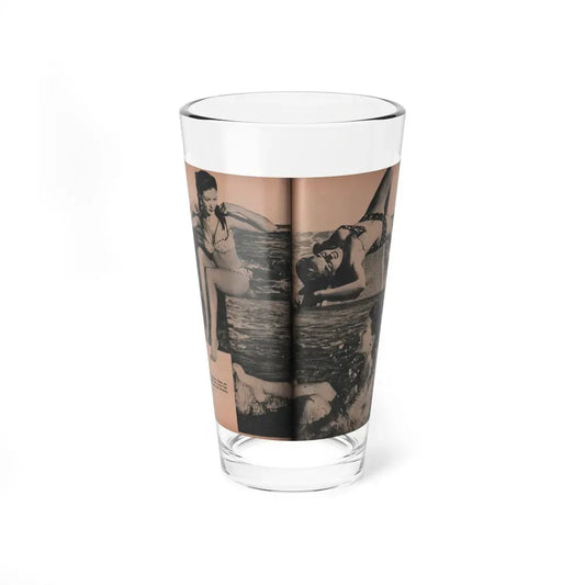 Sheree North #298 - PHOTO Digest Mag. Aug. '53 - 3 B&W Photos & Caption (Vintage Female Icon) Pint Glass 16oz 16oz - Go Mug Yourself