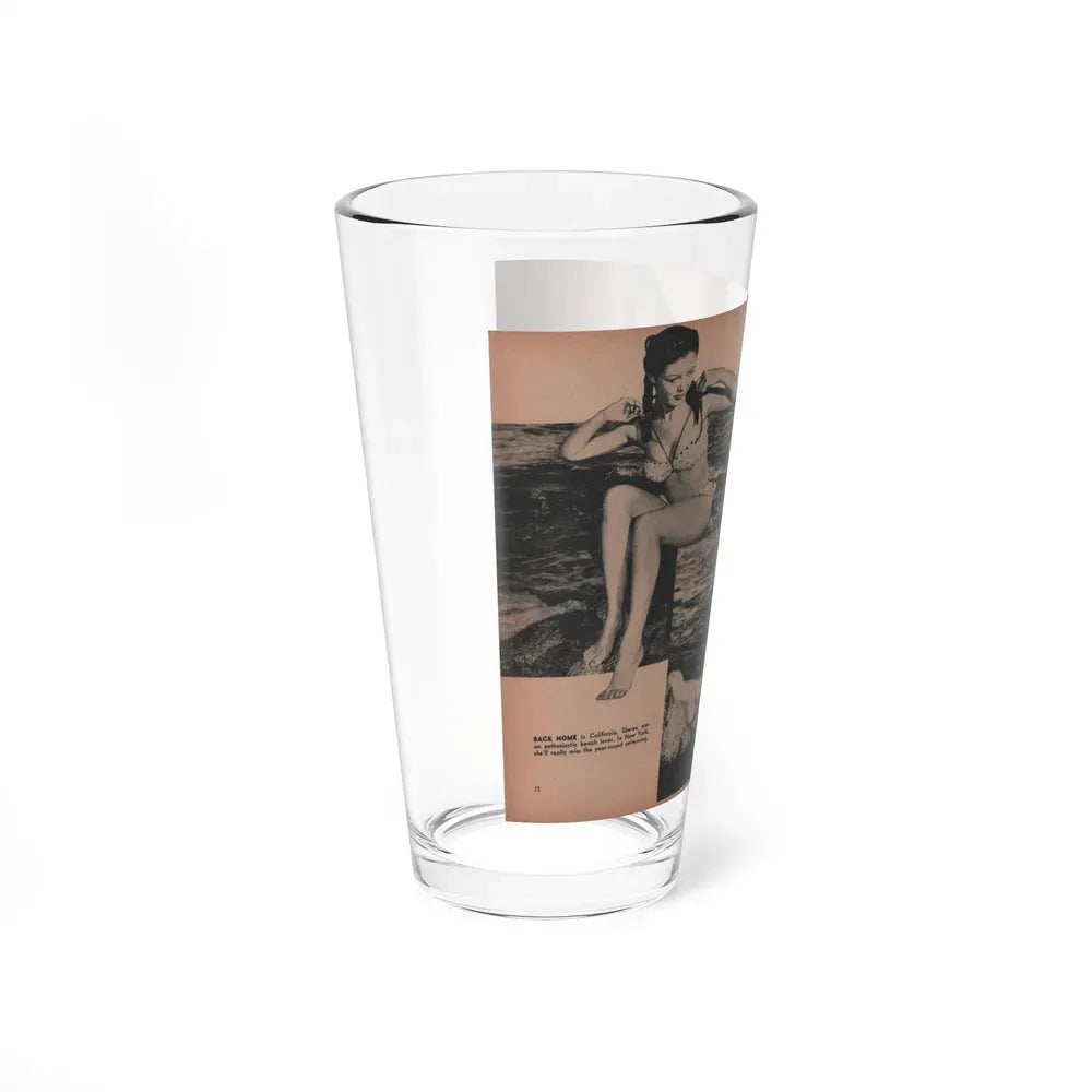 Sheree North #298 - PHOTO Digest Mag. Aug. '53 - 3 B&W Photos & Caption (Vintage Female Icon) Pint Glass 16oz - Go Mug Yourself