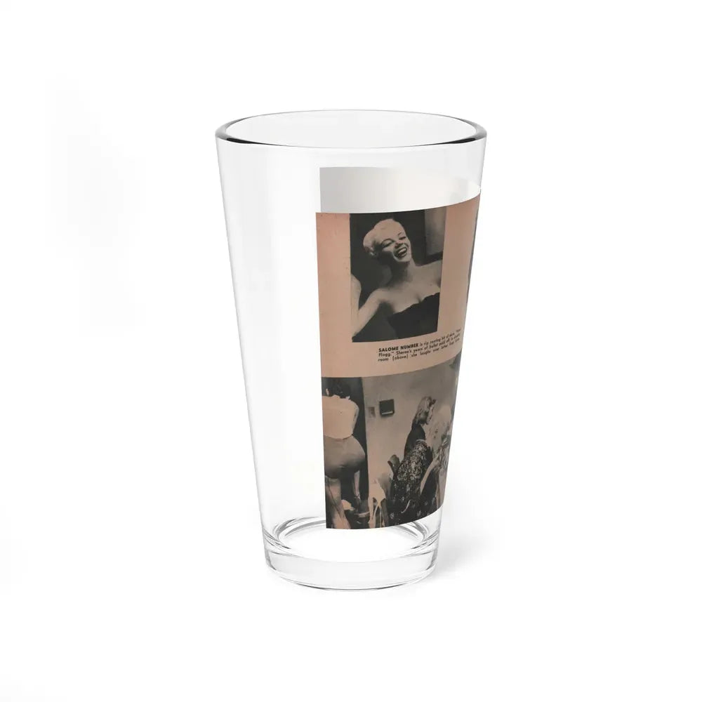 Sheree North #299 - PHOTO Digest Mag. Aug. '53 - 4 B&W Photos & Caption (Vintage Female Icon) Pint Glass 16oz - Go Mug Yourself