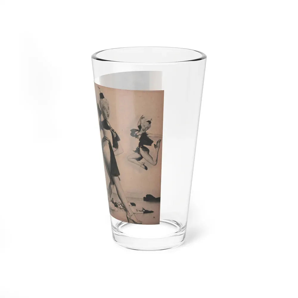 Sheree North #299 - PHOTO Digest Mag. Aug. '53 - 4 B&W Photos & Caption (Vintage Female Icon) Pint Glass 16oz - Go Mug Yourself