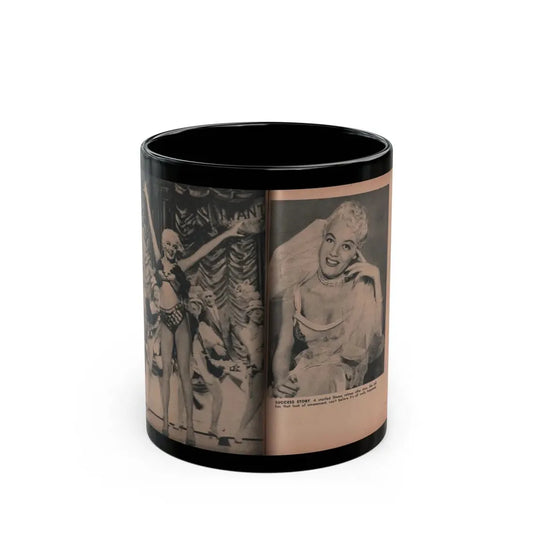 Sheree North #300 - PHOTO Digest Mag. Aug. '53 - 2 B&W Photos & Caption (Vintage Female Icon) Black Coffee Mug 11oz - Go Mug Yourself