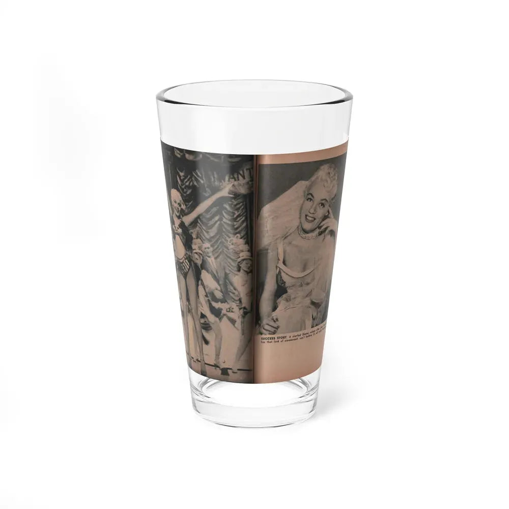 Sheree North #300 - PHOTO Digest Mag. Aug. '53 - 2 B&W Photos & Caption (Vintage Female Icon) Pint Glass 16oz 16oz - Go Mug Yourself