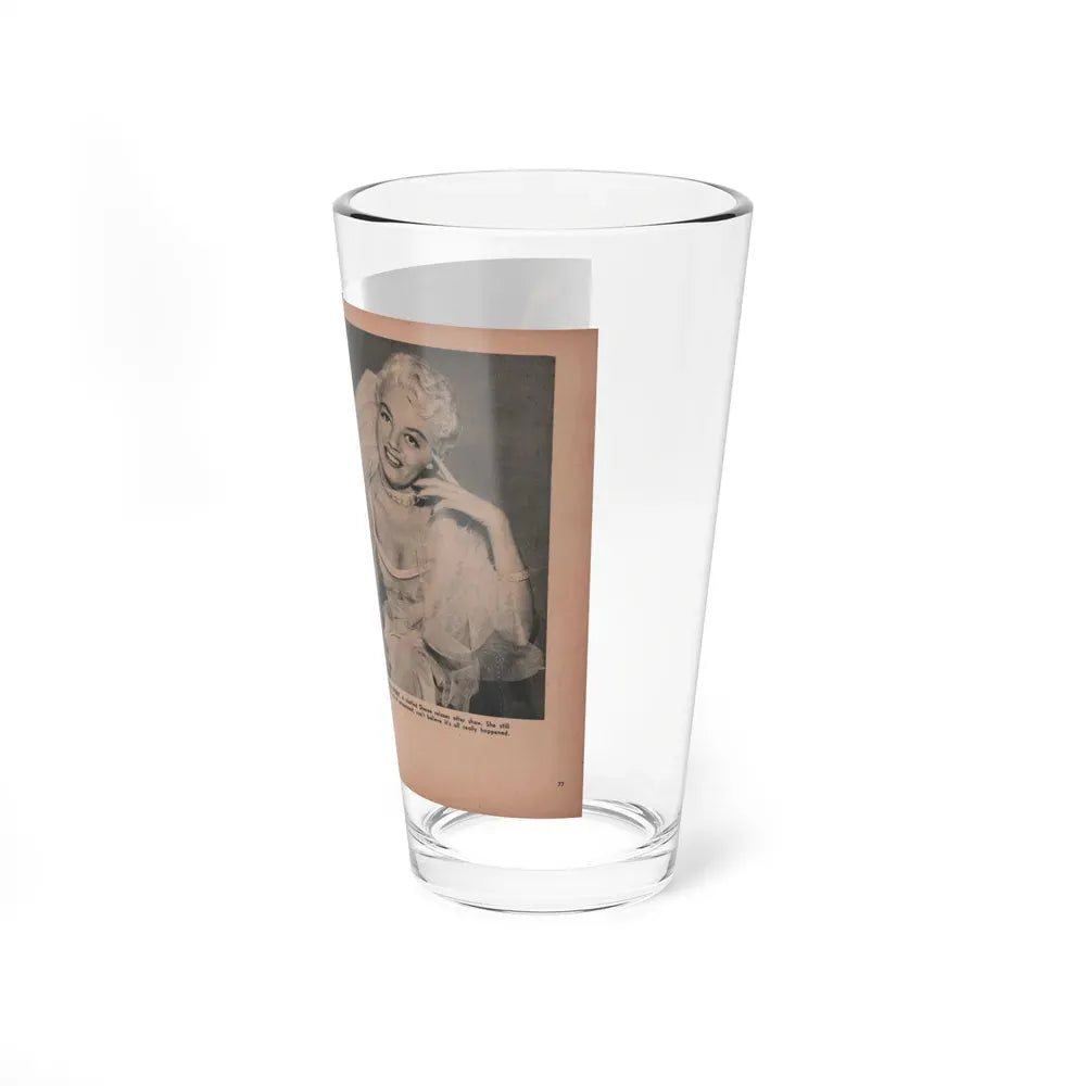 Sheree North #300 - PHOTO Digest Mag. Aug. '53 - 2 B&W Photos & Caption (Vintage Female Icon) Pint Glass 16oz - Go Mug Yourself