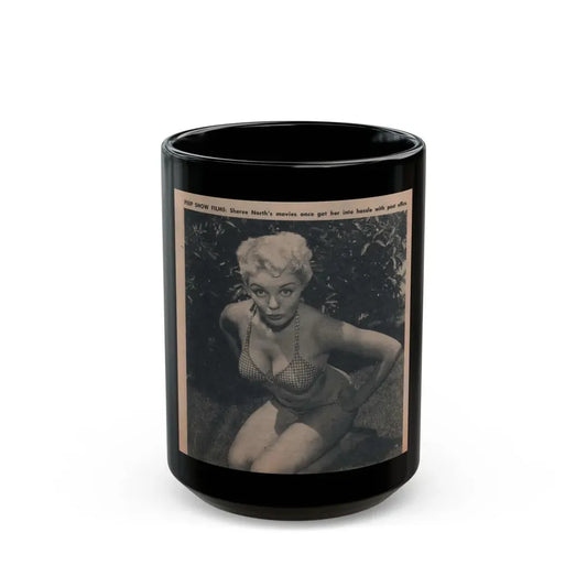 Sheree North #301 - Picture Scope Digest Mag. March '53 - 1 B&W Photo & Caption (Vintage Female Icon) Black Coffee Mug 15oz - Go Mug Yourself