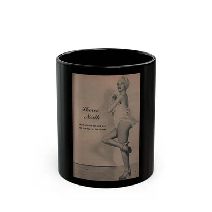 Sheree North #302 - Brief Digest Mag. Feb. '54 - 1 B&W Photo & Caption (Vintage Female Icon) Black Coffee Mug 11oz - Go Mug Yourself