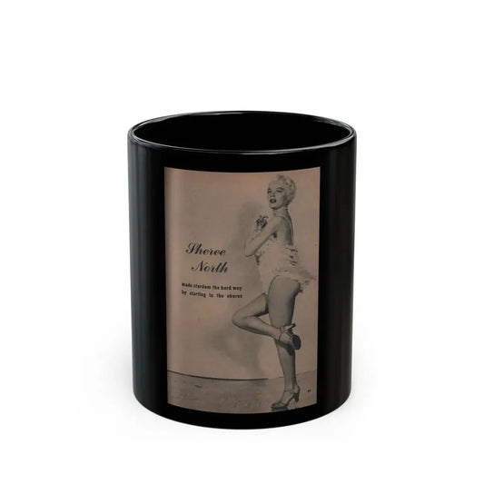 Sheree North #302 - Brief Digest Mag. Feb. '54 - 1 B&W Photo & Caption (Vintage Female Icon) Black Coffee Mug 11oz - Go Mug Yourself