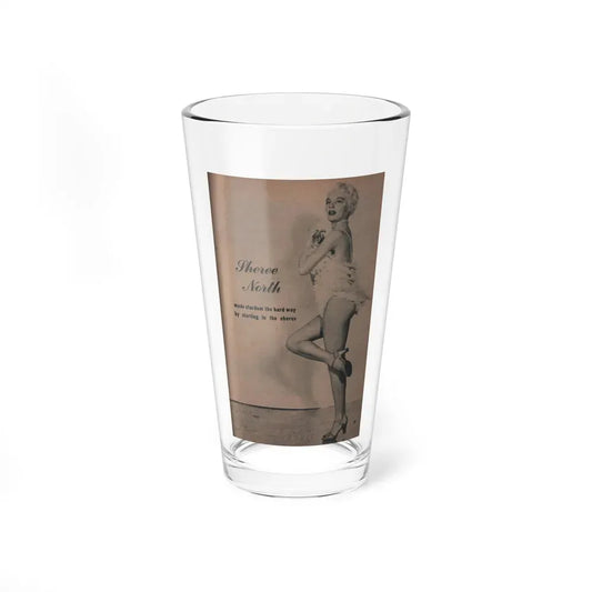 Sheree North #302 - Brief Digest Mag. Feb. '54 - 1 B&W Photo & Caption (Vintage Female Icon) Pint Glass 16oz 16oz - Go Mug Yourself