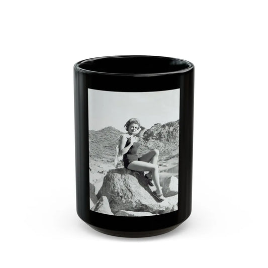 Sheree North #318 (Vintage Female Icon) Black Coffee Mug-15oz-Go Mug Yourself