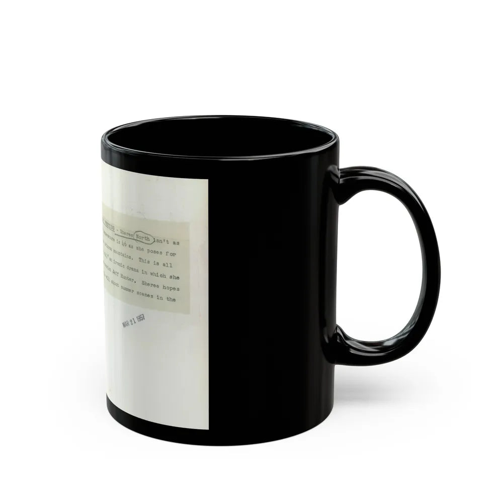 Sheree North #3181 (Vintage Female Icon) Black Coffee Mug-Go Mug Yourself