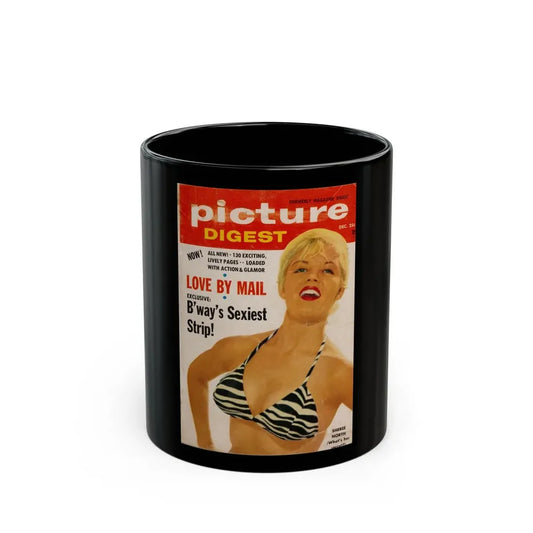 Sheree North #330 - picture DIGEST Mag. Dec. '55 - Sheree on Cover in Color (Vintage Female Icon) Black Coffee Mug 11oz - Go Mug Yourself
