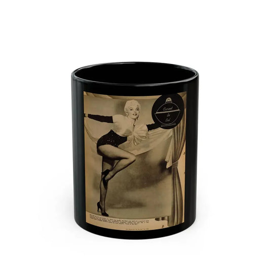 Sheree North #337 - 8x10 Mag. Photo - 1 Large B&W Full Page Dancing Pin-Up Circa 1950's (Vintage Female Icon) Black Coffee Mug 11oz - Go Mug Yourself