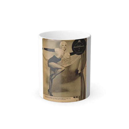 Sheree North #337 - 8x10 Mag. Photo - 1 Large B&W Full Page Dancing Pin-Up Circa 1950's (Vintage Female Icons) Color Changing Mug 11oz-11oz-Go Mug Yourself