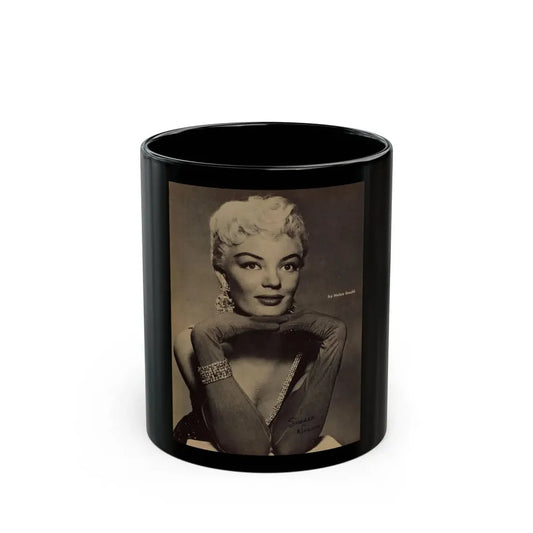 Sheree North #338 - 8x10 Mag. Photo - 1 Large B&W Full Page Glamour Head & Shoulder Shot Circa 1950's (Vintage Female Icon) Black Coffee Mug 11oz - Go Mug Yourself