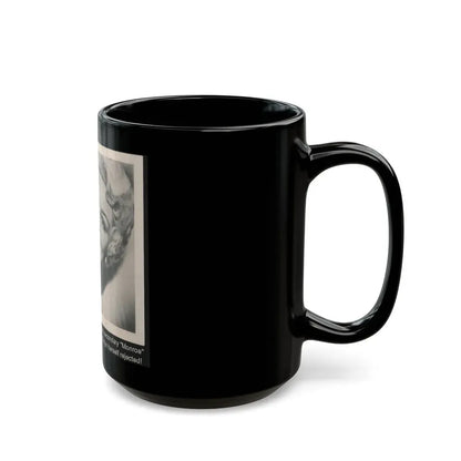 Sheree North #341 - 3x5 Small B&W Glamour Portriat Clipping with, Caption from 1950's Movie Star Magazine (Vintage Female Icon) Black Coffee Mug - Go Mug Yourself