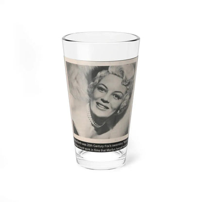 Sheree North #341 - 3x5 Small B&W Glamour Portriat Clipping with, Caption from 1950's Movie Star Magazine (Vintage Female Icon) Pint Glass 16oz 16oz - Go Mug Yourself