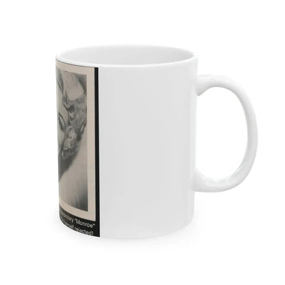 Sheree North #341 - 3x5 Small B&W Glamour Portriat Clipping with, Caption from 1950's Movie Star Magazine (Vintage Female Icon) White Coffee Mug - Go Mug Yourself