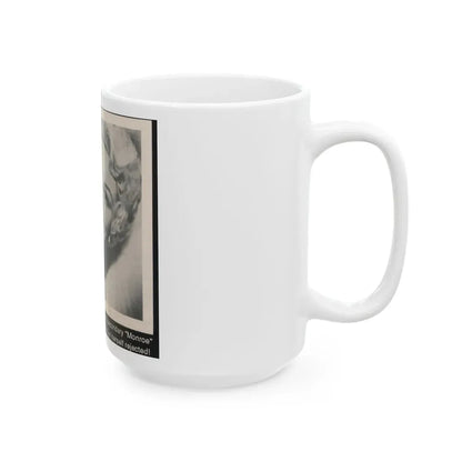 Sheree North #341 - 3x5 Small B&W Glamour Portriat Clipping with, Caption from 1950's Movie Star Magazine (Vintage Female Icon) White Coffee Mug - Go Mug Yourself