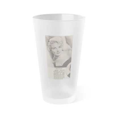 Sheree North #342 - 2.5x4.25 Small B&W Glamour Portriat Clipping with, Caption from 1950's Movie Star Magazine (Vintage Female Icon) Frosted Pint Glass 16oz 16oz Frosted - Go Mug Yourself
