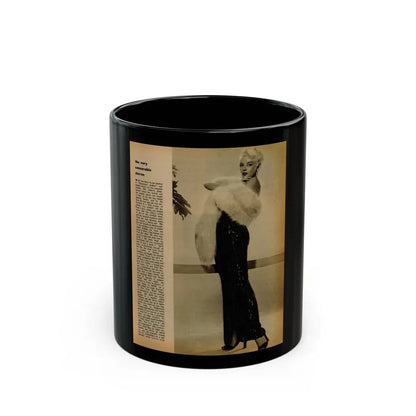 Sheree North #343 - 1 8x10 Page of B&W Glamour Photo with, Short Article from Movie Star Magazine Circa 1950's (Vintage Female Icon) Black Coffee Mug 11oz - Go Mug Yourself
