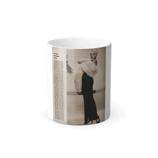 Sheree North #343 - 1 8x10 Page of B&W Glamour Photo with, Short Article from Movie Star Magazine Circa 1950's1 (Vintage Female Icon) Color Changing Mug 11oz 11oz - Go Mug Yourself